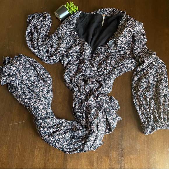 Free People Float On A Sunbeam Cottage Prairie Boho Dress Size Medium - Picture 2 of 14